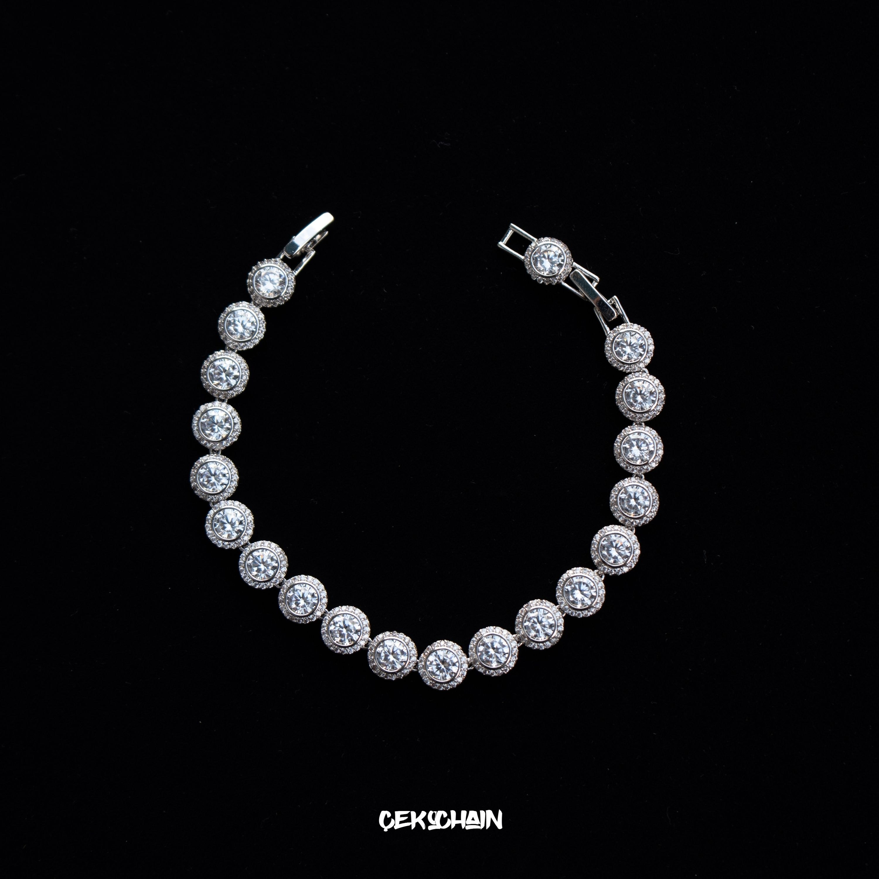 Oval Bileklik (18K White Gold Plated)